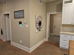 Hallway with concrete floors